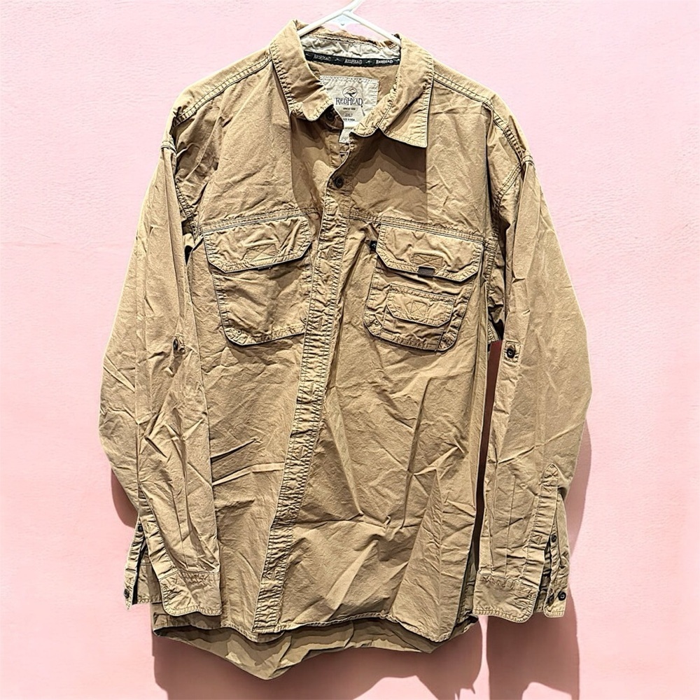 Redhead Men's Tan work button up  2XL no stains or wear